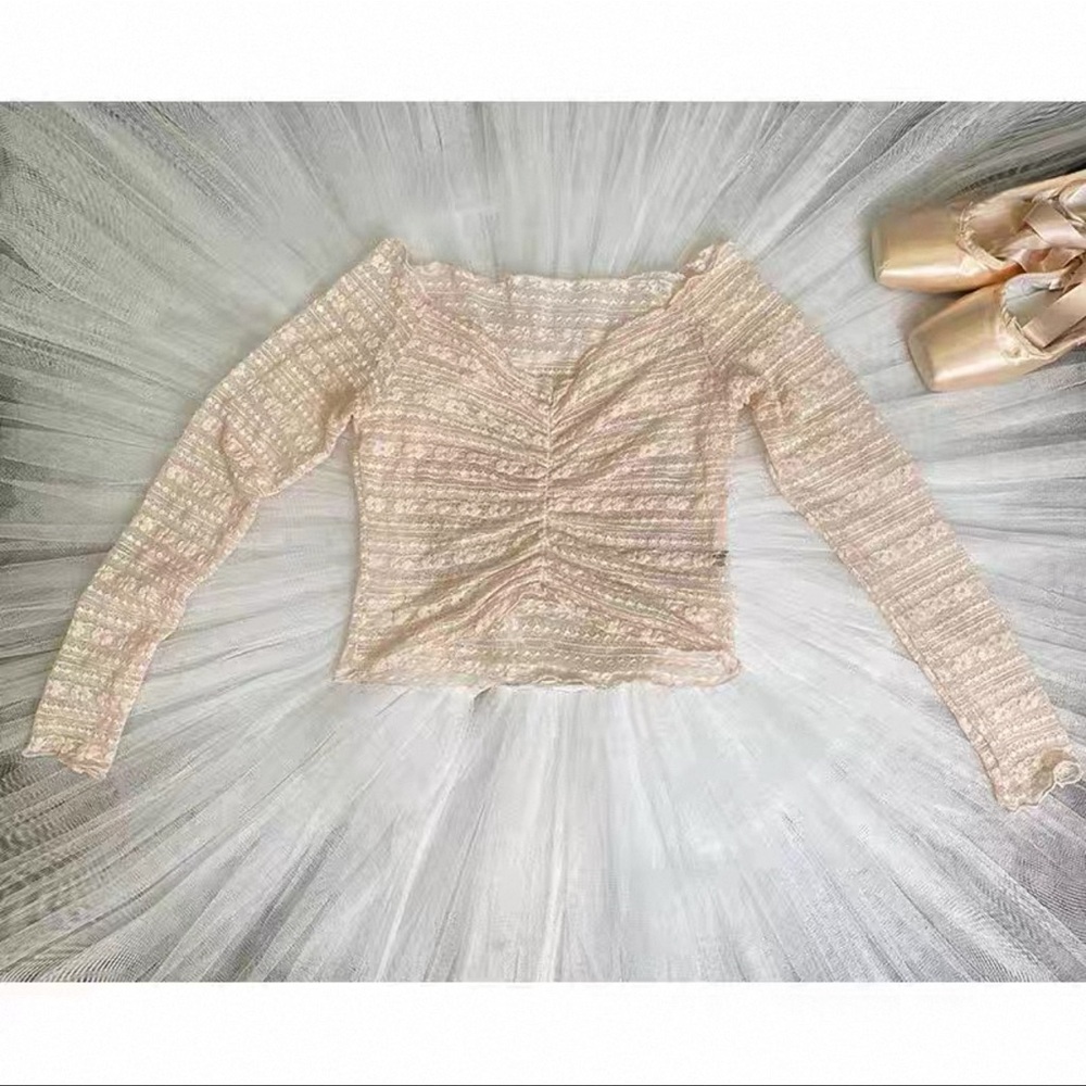 One of the prettiest ballet-style yoga tops